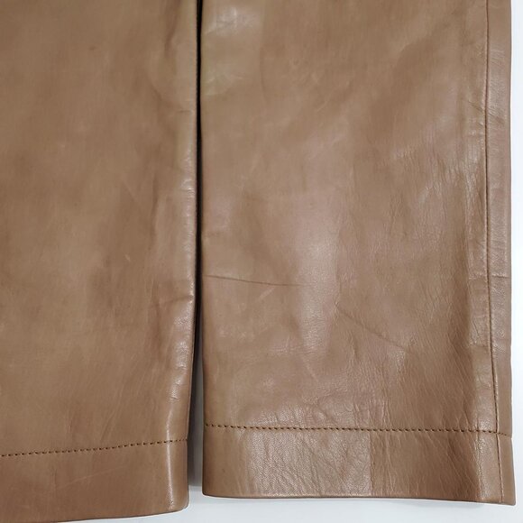 Sezane Franklin Trousers Size 34 US 2 Grey/Beige Lamb Leather Lined Pockets - Picture 11 of 16